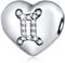 Gemini Zodiac Sign Charms, fits Pandora Birthday Bracelet, 925 Sterling Silver Heart Beads I Love My Constellation with CZ, Gem Star Horoscope Gifts for Wife/Husband/Dad