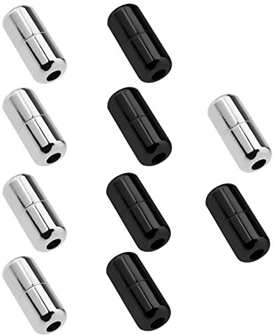 ECSiNG Zugschnur Quaste Verlängerungsanschlüsse für Kugelkette Vorhang Seil Kupfer Schwarz Silber 3,7 mm Kabellochdurchmesser 10 Stück