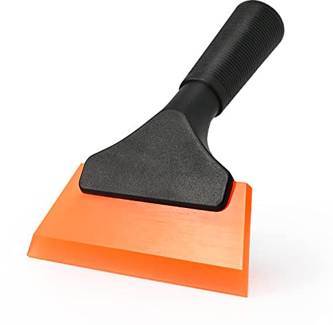 EHDIS Espátula de Goma, Limpiacristales de Silicona para secar Vidrio, Espejo, Ducha, Auto, Ventanas de automóviles - 5 Pulgadas, Naranja