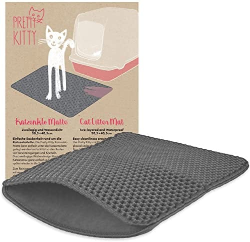 Katzenklo Matte Grau: Katzenmatte Katzenklo 30x40cm für Sauberkeit mit Katzenstreu - Katzentoilette Matte, Katzentoilette Vorleger Katze Pretty Kitty