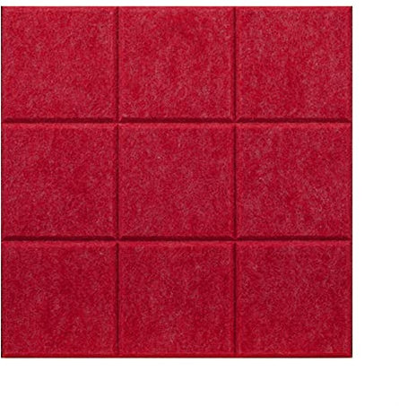 Icegrey Filz Pinnwand Korkplatte Selbstklebend Korktafel Korkwand DIY für Foto Hängen, Bulletin Tafeln Heimdekoration und Büro Memoranduma, Rot (mit Rückenkleber), 30x30x1cm (Pack of 5)