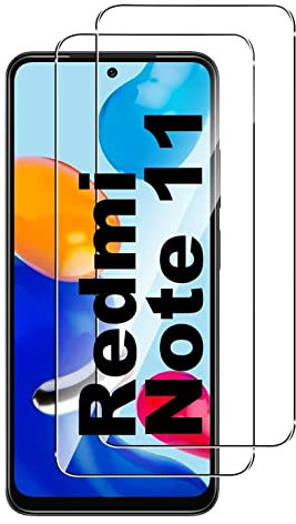[2 Stück] Panzer Schutz Glas Kompatibel mit Redmi Note 11 / Redmi Note 11s displayfolie Schutzglas Schutzfolie Displayschutzfolie [Blasenfrei] [HD] [9H Härte] [2.5D Rand] [Anti-Kratzen]