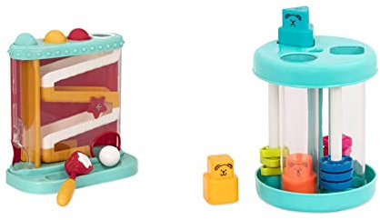 Battat – Pound & Roll – Baby Activity Toy Station with 1 Toy Hammer and 4 Balls for Kids 12 Months + (7-pcs), Multicolor, 11.25 x 5 x 11.75 in & BT2600Z Shapes & Sounds Sorter