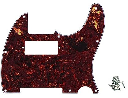ROZILO 8 Loch Tele Mini Humbucker Pickguard mit Mini Humbucker Pickup Loch für Tele/Telecaster Vintage Schildkröte