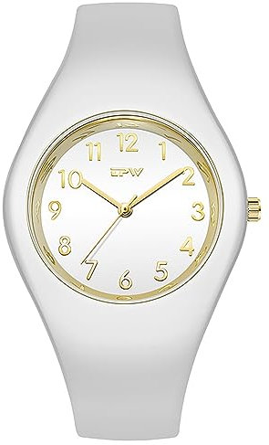 Silverora Montre Blanche pour Femme avec Bracelet en Silicone,Sport Montre Analogique avec Boucle à Aiguille pour Homme et Adolescent (Doré)