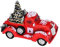 Bimhayuu Roter Bauernhof LKW Weihnachtsschmuck Harz Vintage Weihnachtstruck mit Mini Weihnachtsbäumen Auto Weihnachtsbaum Dekoration Handwerk Geschenk für Urlaub Tisch Home Decor