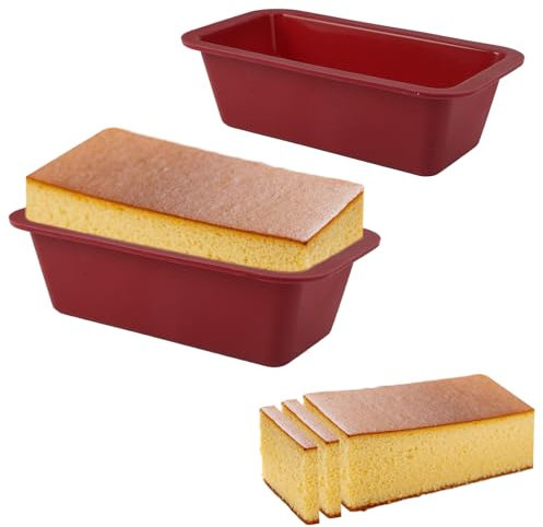 2 Pièces Moule Cake Silicone Rectangulaire,15.5x8.5x4.5cm Moule à Cake Silicone,Petit Moule a Cake à Revêtement Antiadhésif,Moule Cake Pain pour le Pain,les Toasts,les Snacks et Bien Plus Encore