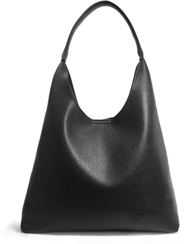Hobo Bags - Borsa a tracolla da donna in morbida pelle vegana, nero