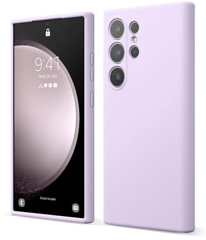 elago Flüssig Silikon Case Kompatibel mit Samsung Galaxy S24 Ultra Hülle, Premium Silikon Handyhülle, Ganzkörperschutz [4 Lagige Stoßfeste Struktur], Kratzfestes Weiches Mikrofaserfutter (Violett)