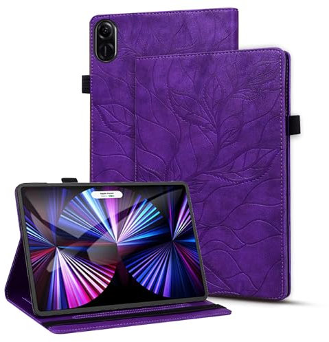 Vaitasy Funda para Honor Pad X9 11.5 Pulgadas 2023, Hojas Gofradas Cuero PU Cover con Multiángulo Folio Carcasa para Honor Pad X8 Pro 11.5 - Árbol de La Vida Morado