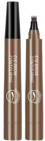 Lápiz De Cejas Impermeable Con 4 Puntas, Lápiz De Contorno De Cejas Magic Microblading, Lápiz De Cejas De Tatuaje Con Punta De Horquilla, Lápiz De Cejas Impermeable Con Punta, Marrón Oscuro