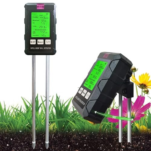 Cuteefun Misuratore PH Terreno, Kit di Analisi del Terreno 6 in 1 con Luce/PH/Temperatura/umidità/Fertilità/umidità, Igrometro Piante, Misuratore umidità Terreno per Giardinaggio, Agricoltura