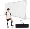 LIFEZEAL Fußball Rebounder Netz, Fußball Trainingsnetz Rückprallnetz mit strapazierfähigem Netz, Tragbares Prellwand Fußball mit Tragetasche & 6 Bodenheringe, 372,5 x 151 x 182,5 cm (Weiß)
