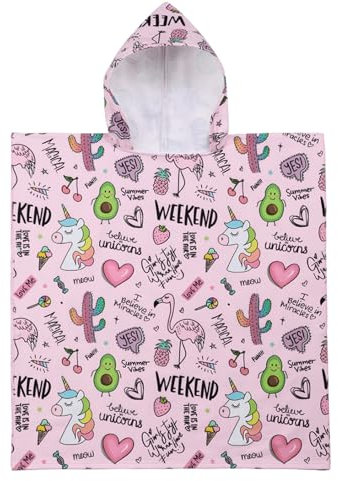 KAKU NANU Hooded Towels for Kids Poncho Girls Dressing Gown Changing Robe Boys and Girls Beach Towel Children Swimming Pool Bathrobe Large