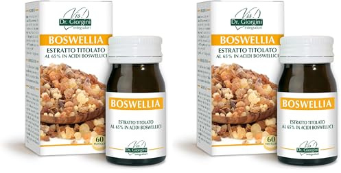 Dr. Giorgini Integratore Alimentare, Monocomponenti Erbe Boswellia Estratto Titolato al 65% in Acidi Boswellici Pastiglie - 30 g (Confezione da 2)