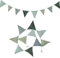Wimpelkette Kinderzimmer,Wimpelgirlande Outdoor Wetterfest,Musselin Baumwolle Stoff Wimpel Girlande,Baby Deko Zimmer,Babyzimmer Dekoration,Wanddeko,Hausbett Deko Junge,Wimpel Banner Mädchen Grün
