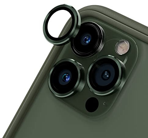 RhinoShield Protection d'objectif en verre trempé 9H compatible avec [iPhone 13 Pro / 13 Pro Max] | Résistance aux chocs et aux rayures, haute clarté, protection anti-éclats, techn anti-buée - Vert