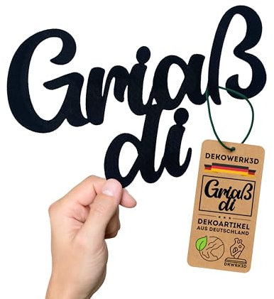 Griaß di Schild - Bayrisch Deko - Hallo Türschild - Servus Tür oder Wand Lustig - Bayern Schilder Wilkommen - Türaufkleber Gaststätte - Grüß Gott Aufkleber - Dekoaufkleber aus Kunststoff (M)