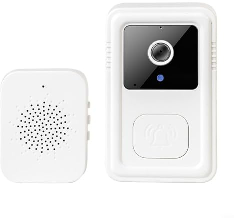 HOHOVYVY türklingel mit Kamera，Ring doorbell，Smart Türklingel für Tuya WiFi Video Türklingel Bewegungserkennung 1080P HD Video(White)