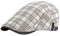 Rayson Schiebermütze Herren Barett Cap Karierte Verstellbare Baskenmütze Newsboy Flat Beret Hut Atmungsaktiv Sommer(Weiß)