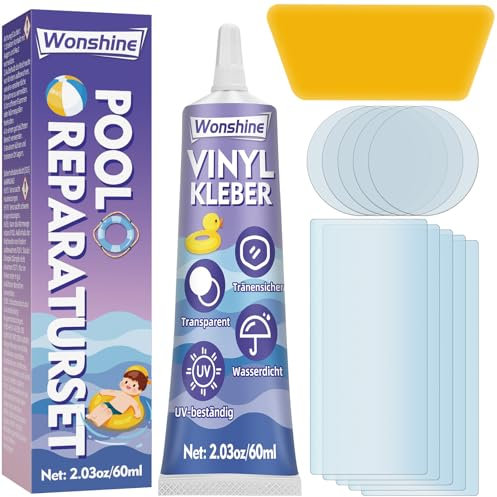 Pool Reparaturset, Pool Flicken Wasserdicht, Luftmatratze Reparaturset, Durchsichtige Repariert Eine Vielzahl Von Aufblasbaren Gegenständen, Poolfolie, Kajaks, Schlauchboot (60ml)