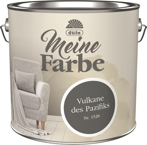 düfa Wandfarbe Meine Farbe 2,5L hochwertige Zimmerfarbe & Deckenfarbe für ein warmes Raumklima Edelmatte Premium-Optik (Vulkane des Pazifiks)