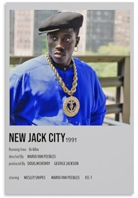 Poster, Motiv: New Jack City, Vintage-Poster, dekoratives Gemälde, ästhetische Leinwand-Dekoration für Wohnzimmer, Schlafzimmer, 40 x 60 cm, ungerahmter Stil