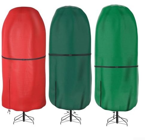 Aufrechte Aufbewahrungstasche für Weihnachtsbaum mit verstellbaren Riemen und Kordelschlössern, Schutzhülle für künstliche Weihnachtsbäume bis zu 2,7 m, wasserdichtes Material (Hellgrün, 1,2 m)