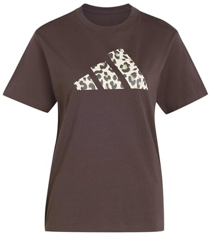 adidas Damen Animal Graphic Shirt, Dark Brown, M