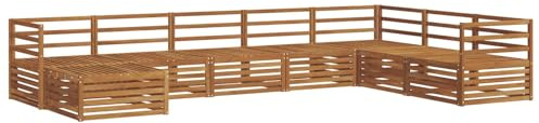 vidaXL Sofagarnituren 8 pcs Natur Massivholz Akazie, Garten Lounge, modernes Outdoor Sofa, strapazierfähiges sectional, Terrassenmöbel für Bequeme Sitzgelegenheiten