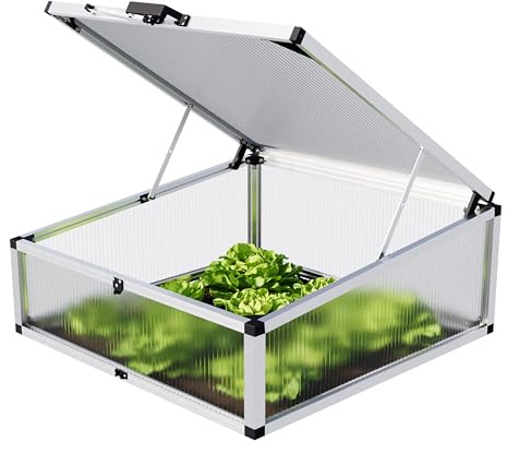GFP Frühbeetkasten 103 x 103 cm Frühbeetaufsatz Doris, Aluminium mit Polycarbonat Doppelstegplatten