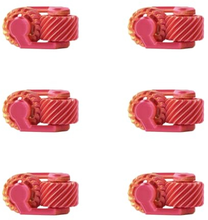 Vyloky 3D-Fidget-Spinner mit Doppelzahnrad - Kunststoff-Kreisel für Stressabbau - Tragbares Handspielzeug für Büro, Schule, Reisen und Zuhause (Laser-Rot,6er Set)