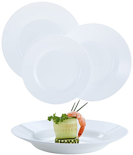 Dajar LUMINARC Tafelservice 6 Personen weiß Every Day Hartglas rund Schlichtes Design Spülmaschinengeeignet