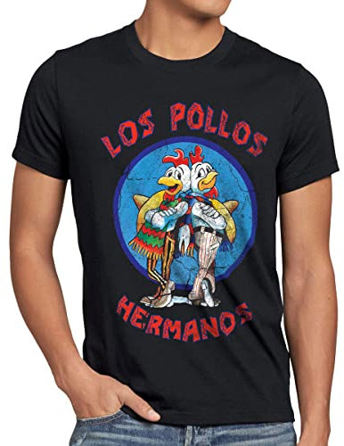style3 Los Pollos T-Shirt Herren, Größe:M, Farbe:Schwarz