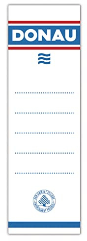 Selbstklebende Etiketten Für DONAU-Ordner 54x153mm Einseitig 20 Stk / / Typ-Selbstklebend/Form-Rechteckige/Material-Papier/Farbe-Weiß/Flächengewicht (g/m2)-N.a. / Abmessungen (mm)-54x153