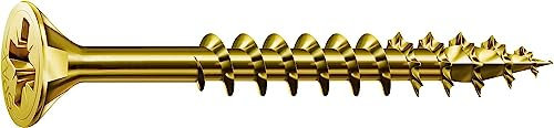 SPAX Universalschraube, 5,0 x 80 mm, 200 Stück, Kreuzschlitz Z2, Senkkopf, Teilgewinde, 4CUT, YELLOX, 0291020500805