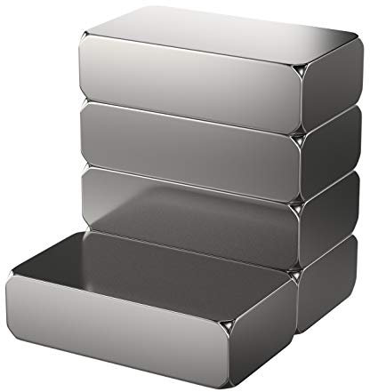 5 Stück Neodym Power-Magnet - Silber - Magnete 18x10x5mm extra stark rechteckig - Haftkraft 5 kg - Starke Magnete Super-Magnet - Ziegel-Magnete für Whiteboard Magnettafel Magnetstreifen Werkstatt