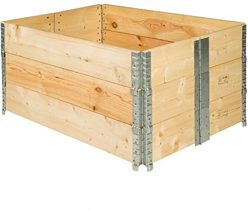 tectake® Hochbeete für Garten, Hochbeete-Kit, Palettenrahmen, 120 x 80 x 19 cm, DIY Pflanzturm Outdoor, Gemüsebeet Beeteinfassung, Balkon Pflanzkasten, Hochbeet Gewächshaus, Hofgarten Hochbeet - 3