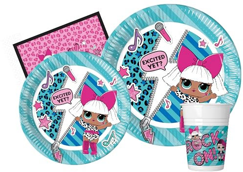 Ciao Y4954 L.O.L. Surprise Party Tableware Set, Einzeln, Blue, Pink, 8 people