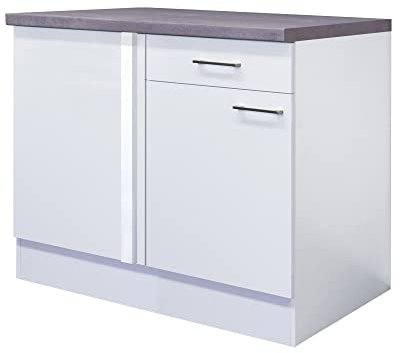 Flex-Well Eckunterschrank Küche | 110 cm breit | Weiß