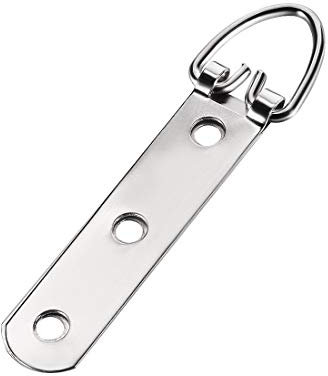 sourcing map 10 Stk. D Ring Aufhänger Satz für Bild Aufhängen Silberton 90mm x 22mm