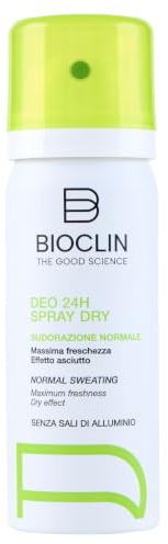 BioClin Deo 24H - Spray Dry Deodorante Sudorazione Normale Formato Viaggio, 50ml