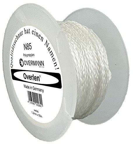 Overmann 008501200100500AA Normalgeflecht Maurerschnur Pflasterschnur Polypropylen N 85 1,2 mm 50 m weiß