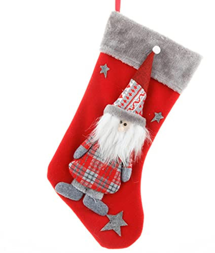 Hangarone 1PC Weihnachtsstrumpf Weihnachtsbaum Anhänger Weihnachten Kreative Puppe Nikolausstiefel Geschenkbeutel Nikolausstrumpf für zum Befüllen und Aufhängen
