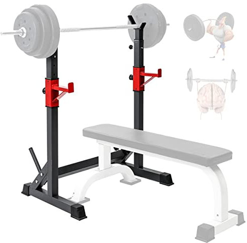 bankdrücken Hantelständer,Höhe und Breite verstellbar,half rack Langhantelablage, Fitnessgeräte Für Zuhause, Kniebeugenständer Dip Station, Hantelständer Squat-Rack, Max. 250 Kg,Red,