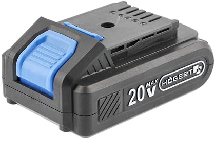 HÖGERT TECHNIK Ersatzakku 2,0 Ah 20V für Schlagschrauber HT2E200 – Li-Ion Akku – 1h Ladezeit – Leistungsstarker Akku für Werkstatt, BAU & Montage