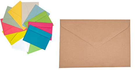 Generisch Briefumschläge DIN C6 fensterlos mit Adressetiketten 100 Haselnuss 25er / 50 / 100er Pack