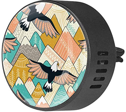 Timmershabi Ethnische Berge und Hawk, 2 Stück, kundenspezifischer Auto-Aromatherapie-Lufterfrischer, Diffusor, Autoduft, Medaillon, Auto-Diffusor, Lüftungsclip, für Auto, Büro, Küche