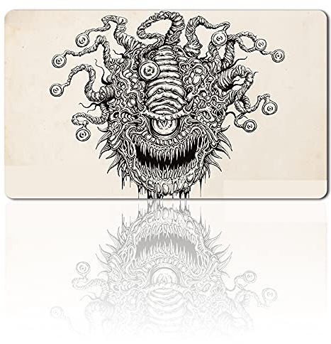 BALEFUL Beholder,DE - Brettspiel MTG Spielmatten+Kostenlose wasserdichte Tasche,TCG Card Game Table Mat Größe 60X35CM, Mouse Pad kompatibel mit Digimon MTG TCG CCG RPG