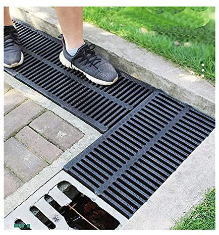 IBOWZ Griglia Scolo Acqua Piovana Griglia di Copertura per fognatura per canali di Trincea per Esterni,griglia di Piastre di Ricambio per filtri di Scarico in plastica lineari rettangolari per pav